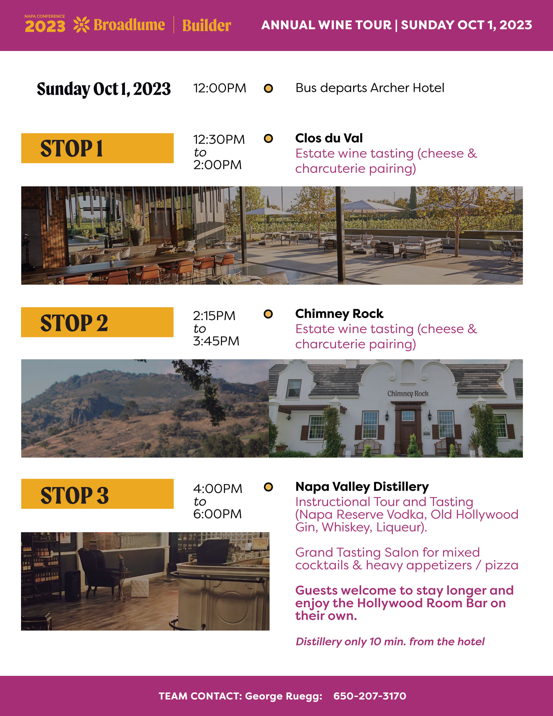 2023-Wine Tour Agenda